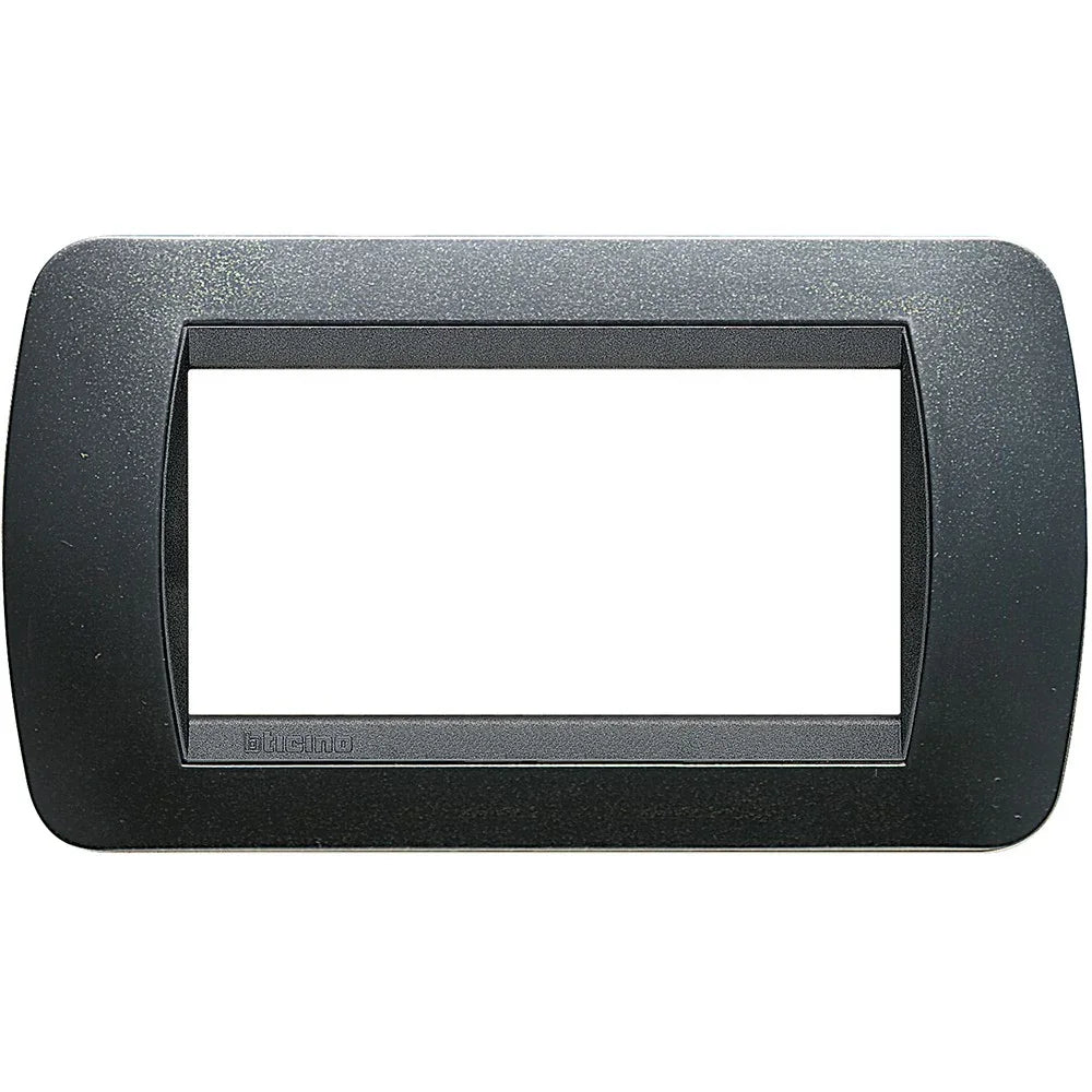 Placca Living Int. BTicino 4 Posti Acciaio Scuro L4804PA - Design Moderno e Facile Installazione