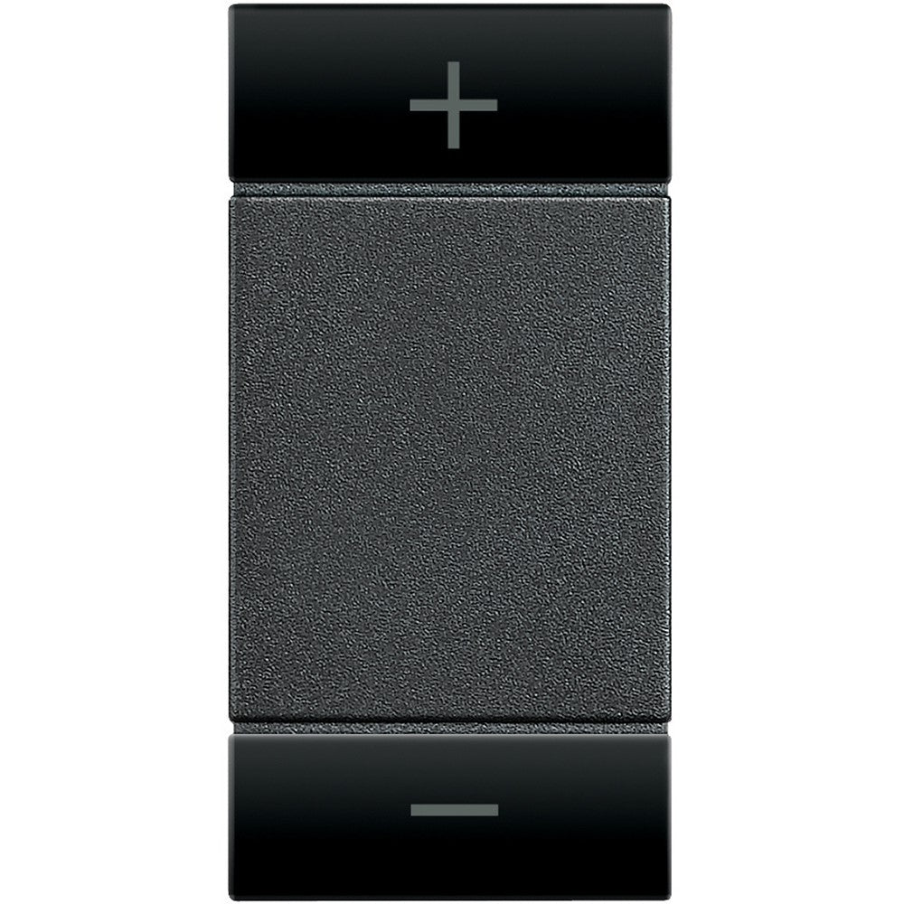 Living Light antracite dimmer switch - 1 module - Copritasto design featuring adjustable brightness controls.