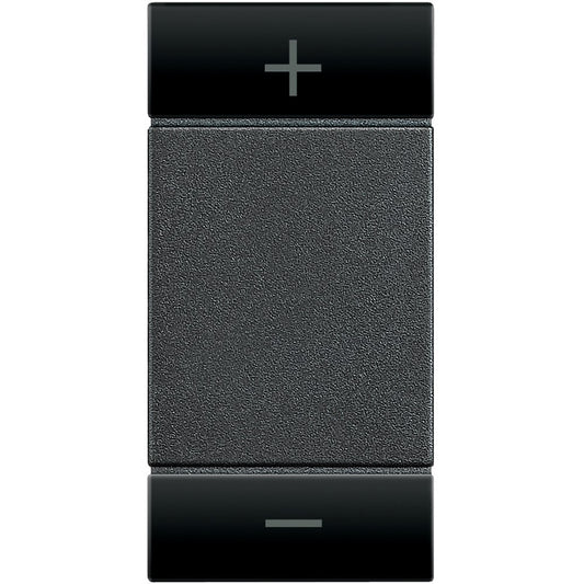 Living Light antracite dimmer switch - 1 module - Copritasto design featuring adjustable brightness controls.