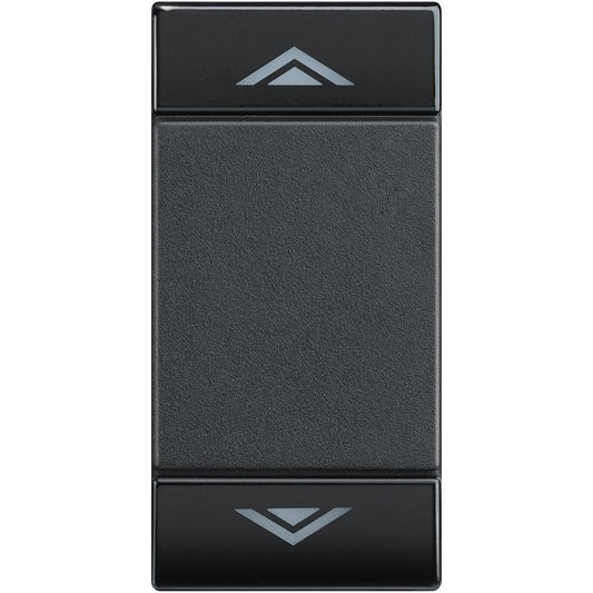 Living Light copritasto a 2 funzioni con lente illuminabile, antracite - modello SU GIÙ, 1 modulo.