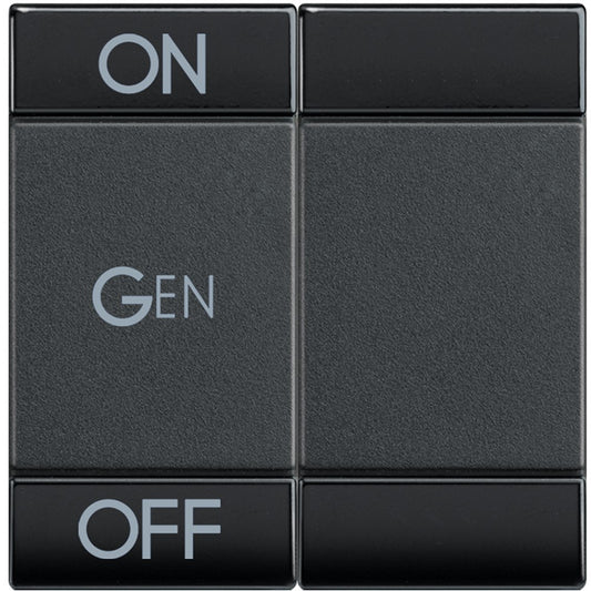 Living Light Copritasto 2 moduli ON OFF GEN in antracite color, dual function light switch.