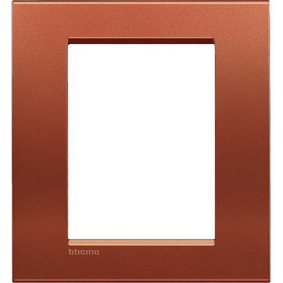 BTicino Living Light Placca 3+3P Brick, metal square panel, dimensions 134mm x 120mm, stylish and modern.