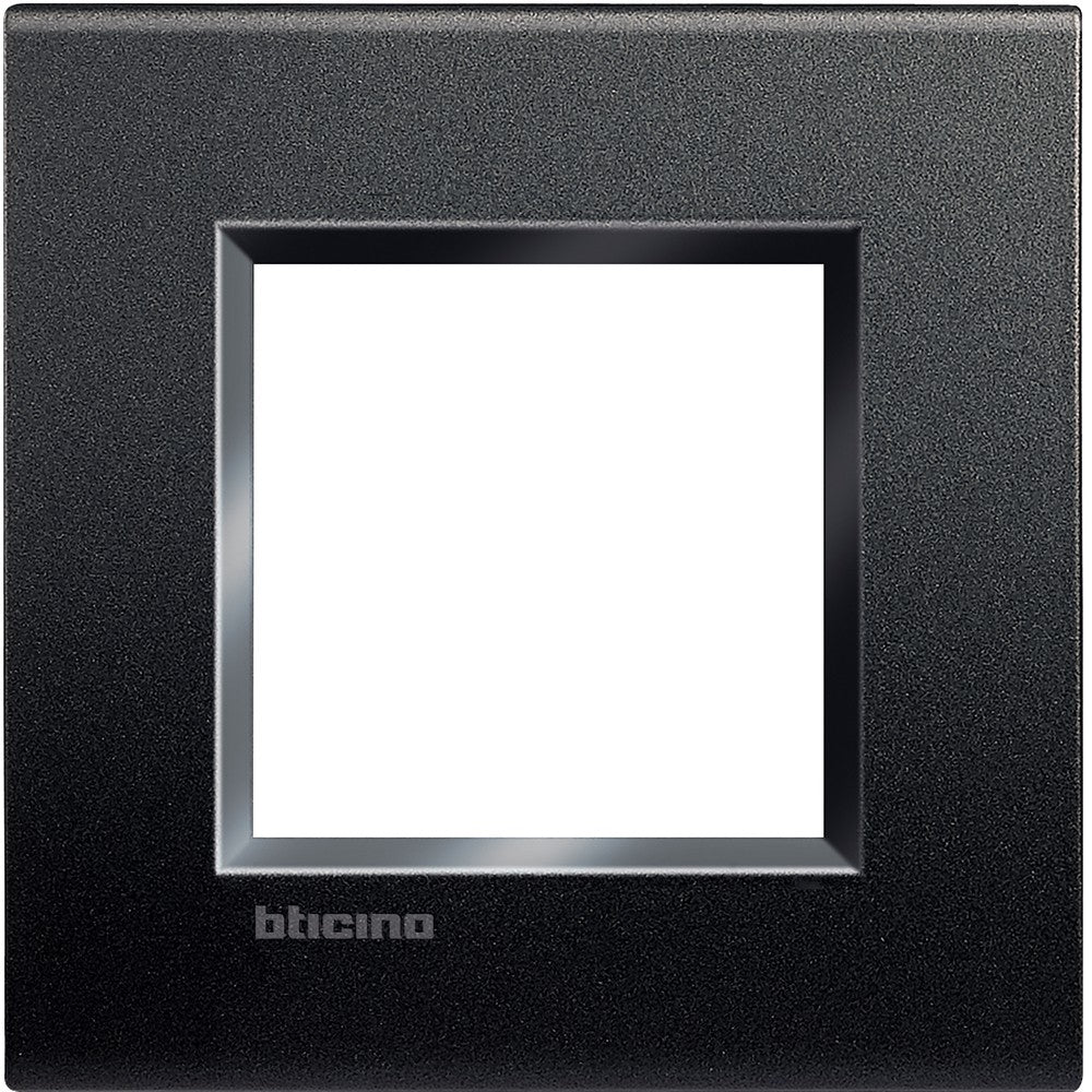 Living Light Placca quadra 2P Antracite by BTicino, tecnopolimero, dimensions 86mm x 88mm