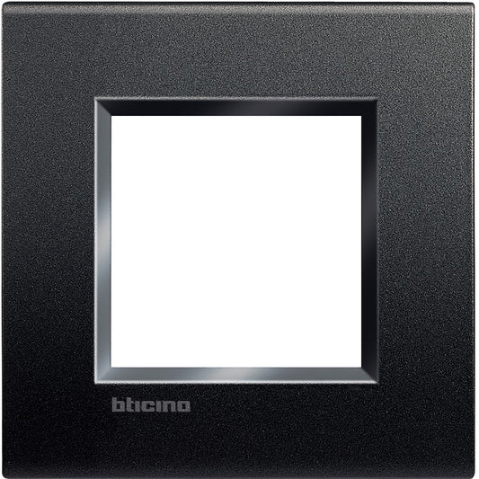 Living Light Placca quadra 2P Antracite by BTicino, tecnopolimero, dimensions 86mm x 88mm