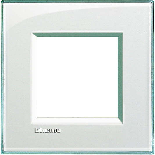 Living Light Placca quadra 2P Acquamarina by BTicino - Tecnopolimero switch cover, 86mm height, 88mm width.