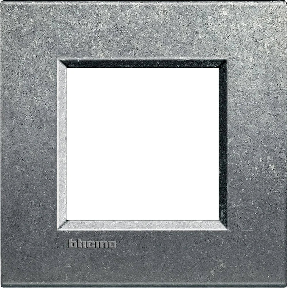 Placca Quadra 2P Native BTicino LNA4802NA - Acciaio Luce Elegante e Resistente per Interruttori e Prese
