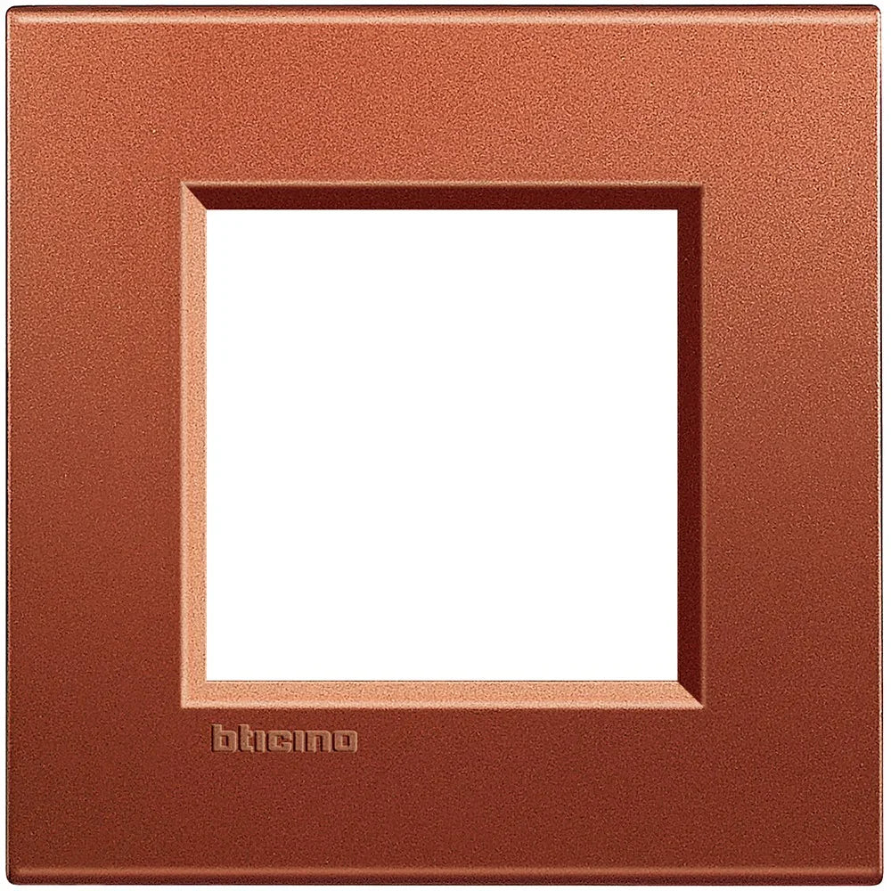 Placca Quadra 2P Brick BTicino - LNA4802RK, Design Elegante in Metallo, Compatibile con Moduli Standard