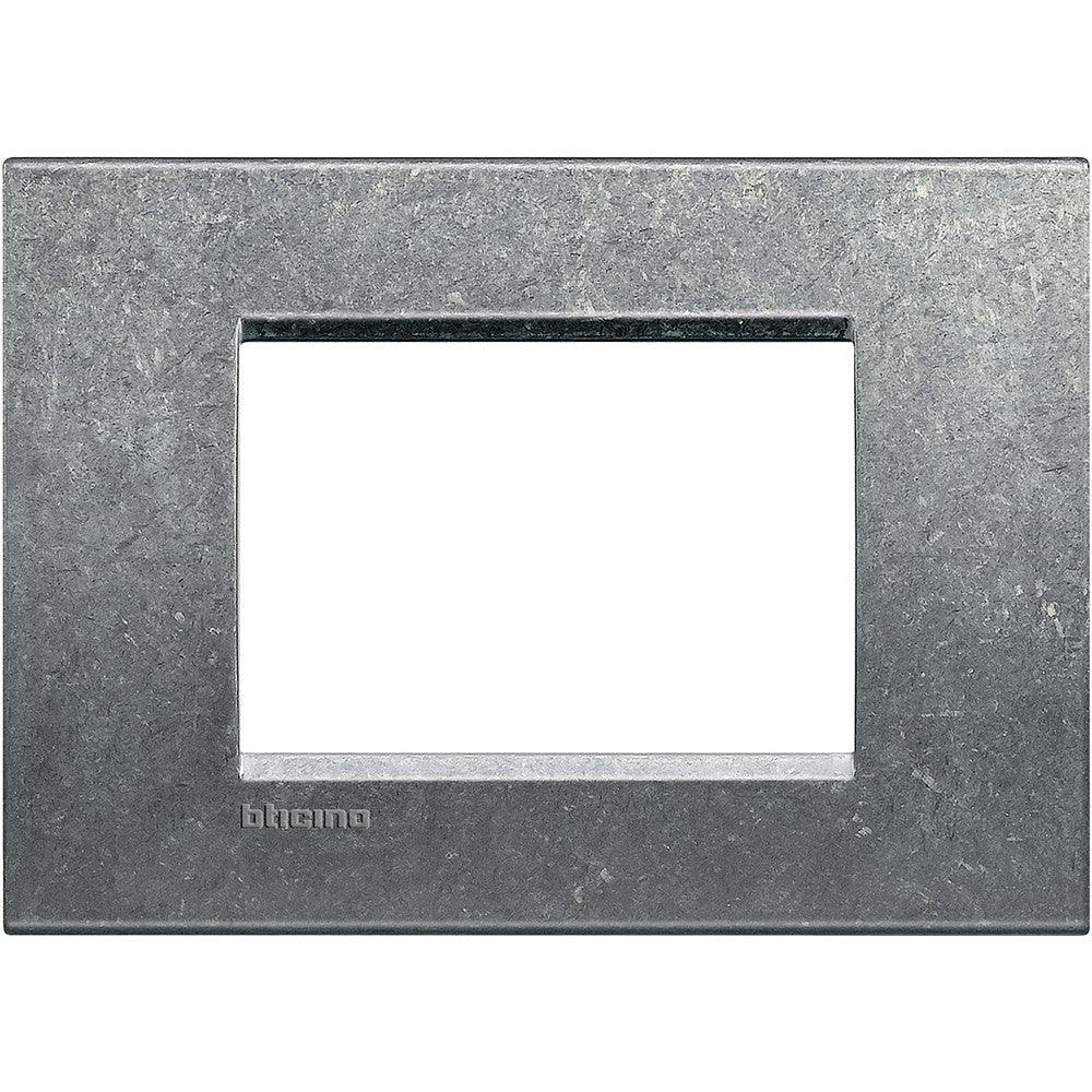 Placca Quadra Living Light 3 Moduli BTicino LNA4803NA - Metallo, Design Elegante, Resistente