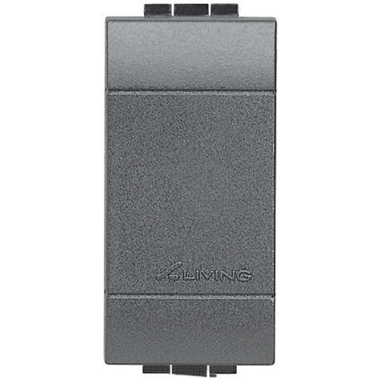 Bticino Livinglight Falso Modulo L4950 in grigio antracite, utilizzato per riempire spazi vuoti nei supporti.