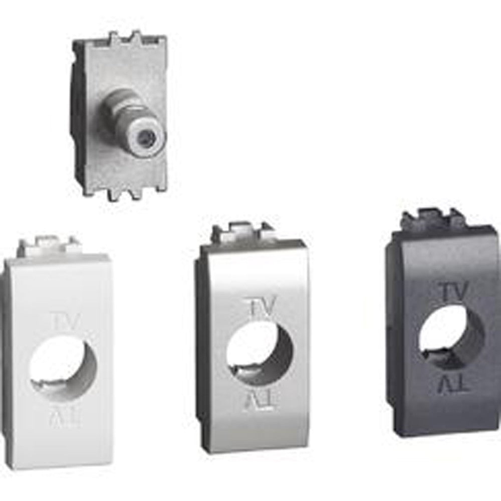 Presa SAT coassiale tipo F Living Light - connettori dell'impedenza 75 ohm in diverse finiture per meccanismi BTicino.