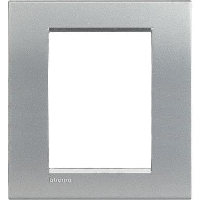 Living Light Placca 3+3P Tech - LNC4826TE in silver metal by BTicino, 134mm height, 120mm width.