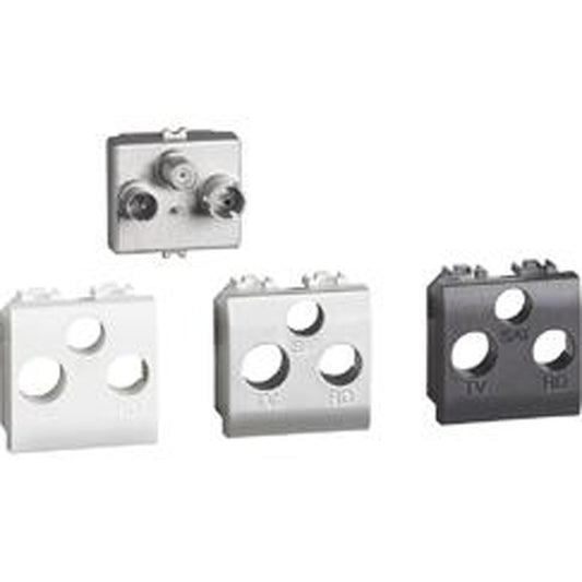 Living Light Presa TV-R-SAT modules, coaxial connectors for TV and satellite installations, four designs.