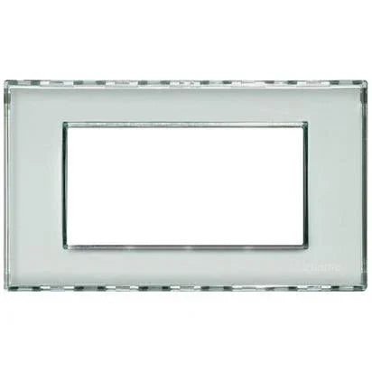 Placca Living Light 4P Personalizzabile BTicino LND4804KR in Tecnopolimero e Cristallo