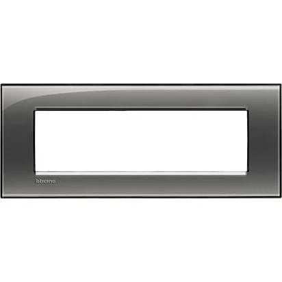 Placca Living Light 7 Moduli Fumo Di Londra - BTicino LNA4807KF, Design Elegante e Resistente