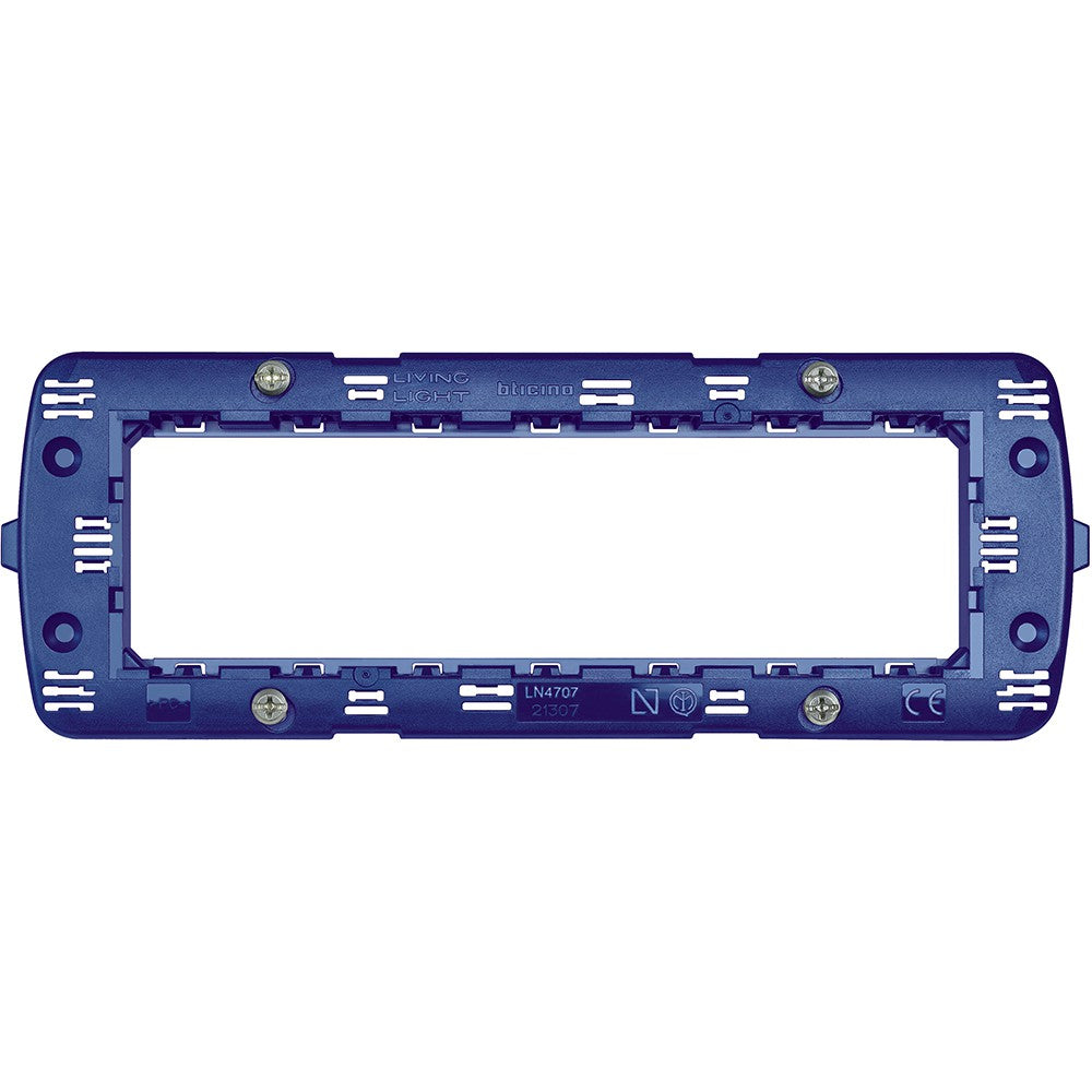 Bticino Livinglight 7 Module Supporto LN4707, dimensioni 71mm x 200mm, adatto per scatole non di marca Bticino.