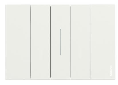 Interruttore dimmer Bticino Living Now K4411C in bianco, design elegante con cinque tasti.