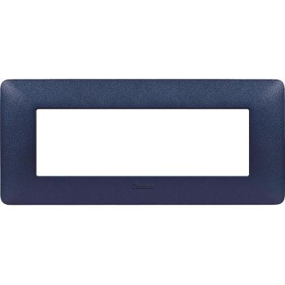 Bticino Matix 6-module blue mercury plate AM4806TBM for support 506LSA, dimensions 84mm x 191mm.