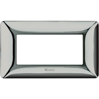 Placca Bticino Matix 4 moduli cromo lucido AM4804GCR, design elegante e moderno, perfetta per interni.