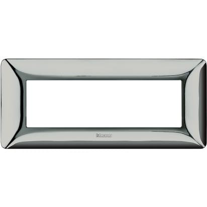 Placca Bticino Matix 6 moduli cromo lucido AM4806GCR, elegante design per supporto elettrico, colore cromato lucido.