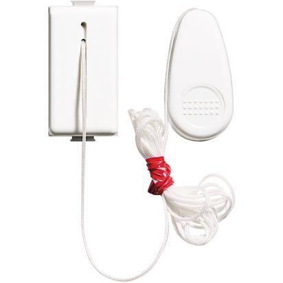 Pulsante a tirante Bticino Matix AM5006 bianco con cordicina, utilizzato per bagni e suonerie.