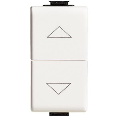 Bticino Matix double switch AM5037 for motorized curtains, white, with directional arrow buttons, 10A 250V.