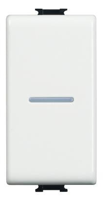 Pulsante Assiale Bticino Matix 1P 10A AM5055N, interruttore bianco con design moderno, adatto per lampade e carichi elettrici.