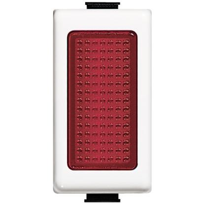 Modulo portalampada in vetro rosso Bticino Matix AM5060R con diffusore rosso, 1 modulo, 24Vac, compatibile con LED rosso.