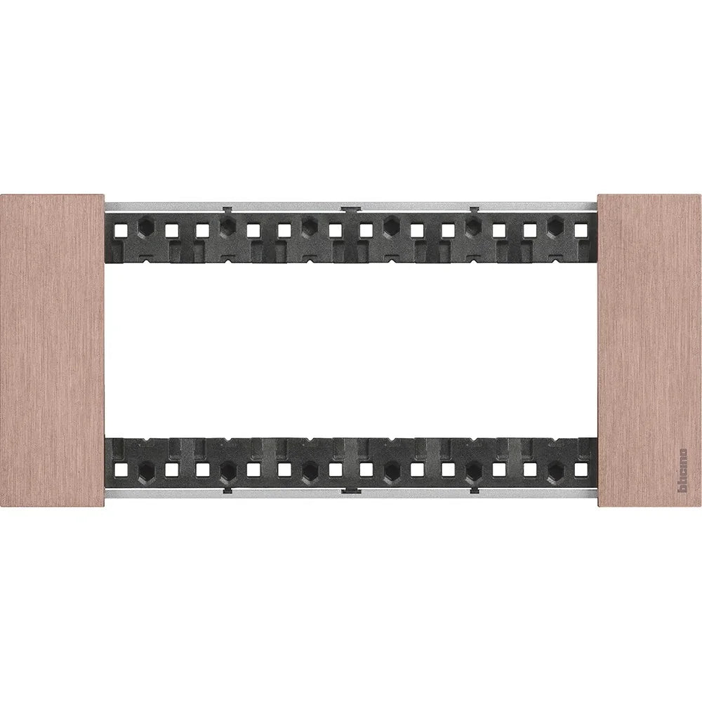 Placca BTicino Living Now KA4806ZM - 6 Moduli, Rame, Design Elegante e Versatile, Dimensioni 86mm x 192.5mm