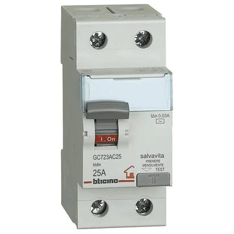 Interruttore Magnetotermico Differenziale Bticino 25A 30mA 1P+N - GC8813AC25
