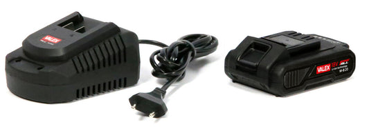 Valex KIT ONEALL 18 V Cod. 1997427 – Batteria 2 Ah + Caricabatterie 1,7 A per Elettroutensili 18 V, ideale per hobbisti e professionisti.
