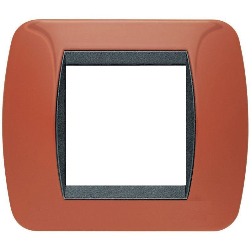BTicino Living Int. Placca 2 posti terracotta L4802TR, modular switch plate with a modern design.