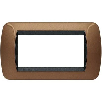 BTicino Living Int. Placca 4 Posti Bronzo L4804BO - Design Elegante, Facile Installazione