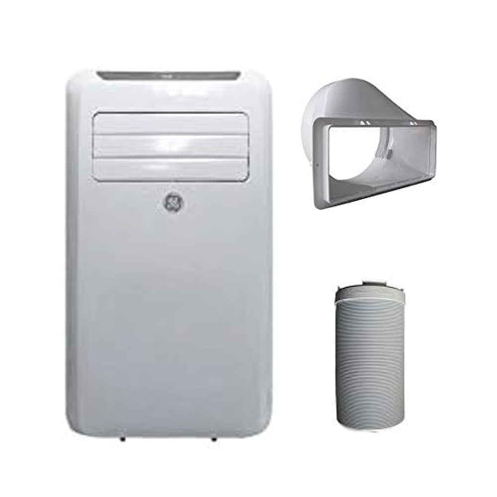 Condizionatore portatile Freshy 12000 BTU con bocchetta adattatore e tubo di ventilazione.