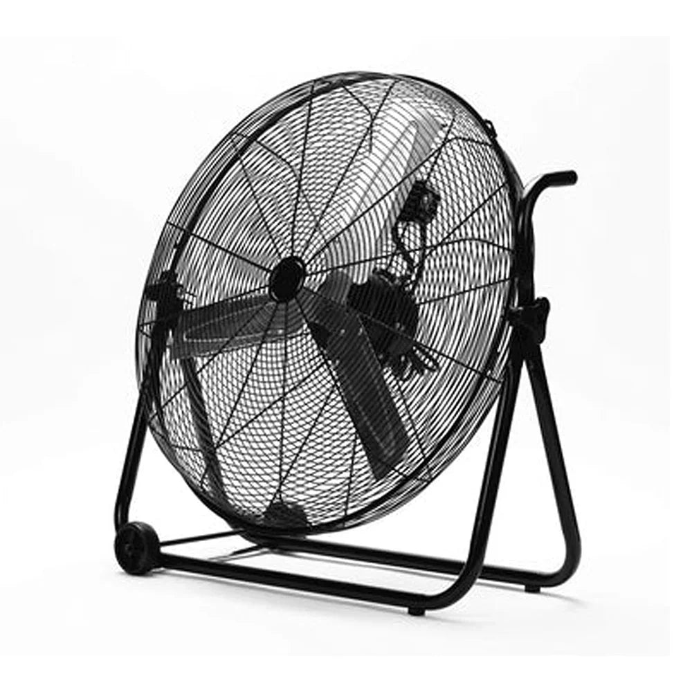Ventilatore Industriale Da Pavimento Nero 220W 80Cm Con Ruote - Testa Rotabile 360° - SKU VBOX80N