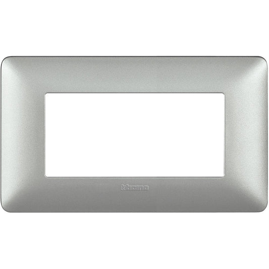 Matix Placca 4 Posti silver AM4804MSL for supporto 504SA, Bticino series, made of technopolymer.