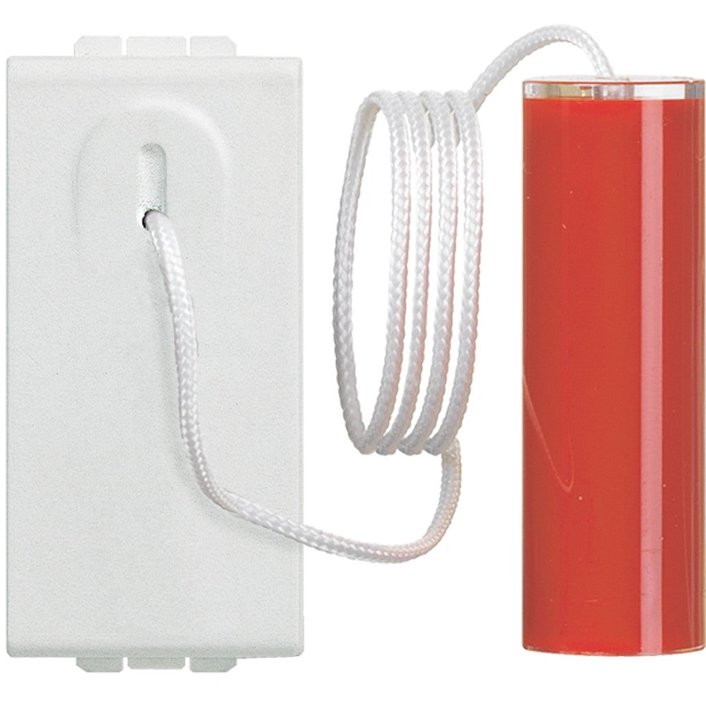 Bticino Living Light Pulsante a Tirante N4033, pulsante a tirante 1NO per allarme bagno, 230V correnti.