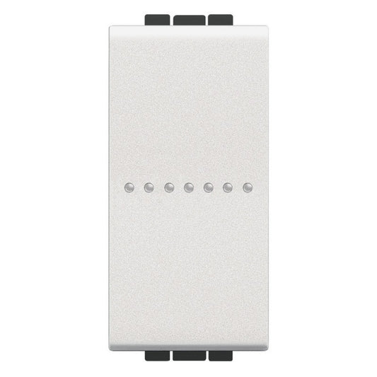 Bticino LivingLight deviatore assiale 10A 1P bianco N4053N, interruttore unipolare di design moderno.