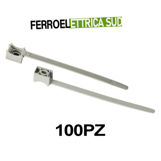 Clips fissatubo a fascetta per tubi di diametro 16-32 mm, pacco da 100 pezzi, ideale per fissaggio a muro.