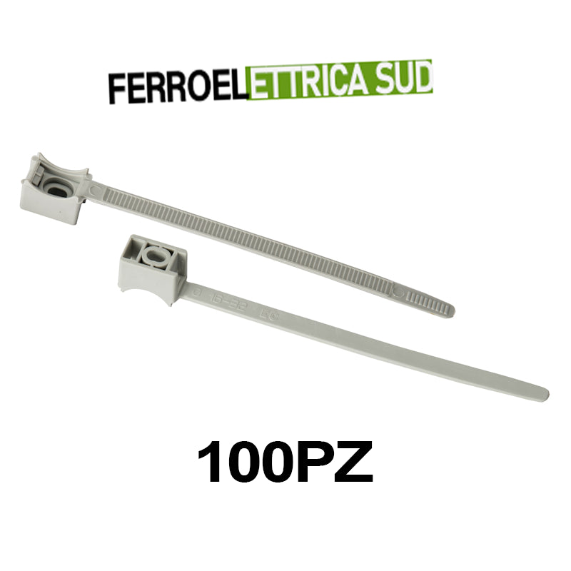 Clips fissatubo a fascetta 100pz per tubi da 16 a 32 mm, montaggio su muro o supporto.