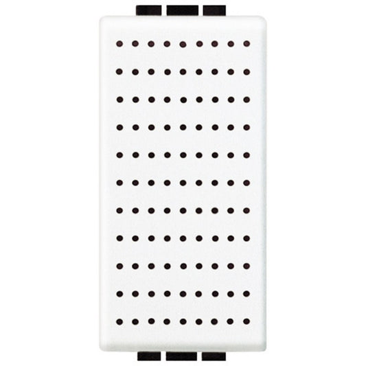 Bticino Livinglight 230V Suoneria in bianco con fori per suono, collegabile direttamente alla rete elettrica.