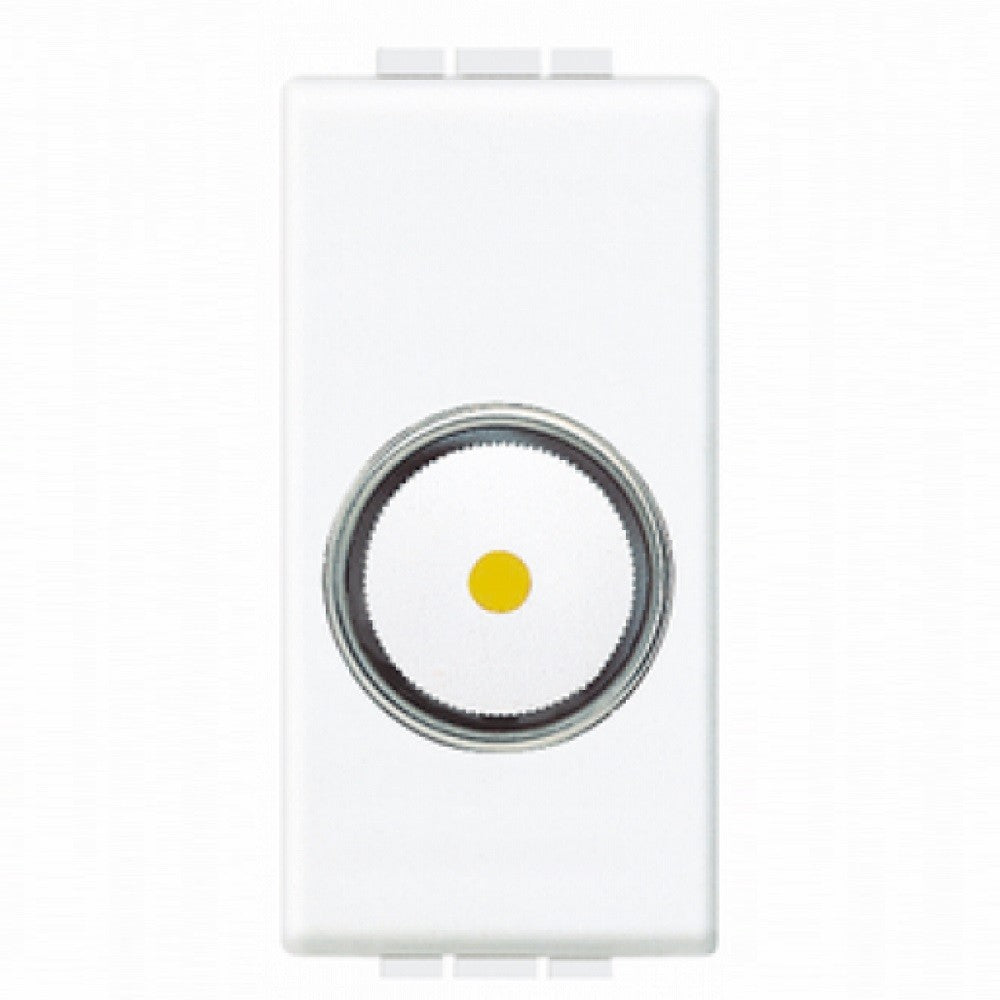 Bticino Livinglight N4406 dimmer switch for resistive loads, 100W-500W, white color.