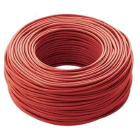 Cavo elettrico unipolare rosso antifiamma FS17 da 100 m, ideale per costruzioni e ingegneria civile.