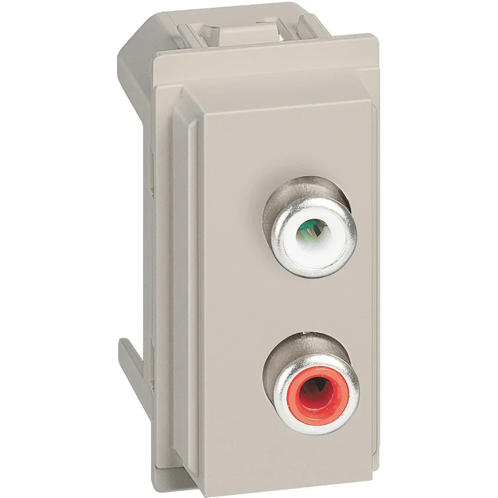 Modulo Doppio RCA Audio Bticino Living Now Sabbia - KM4269R