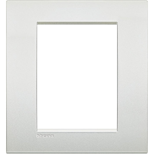 Living Light Placca 3+3P Bianco Perla LNC4826PR - BTicino metal frame, 134mm x 120mm, Style: Livinglight Air.