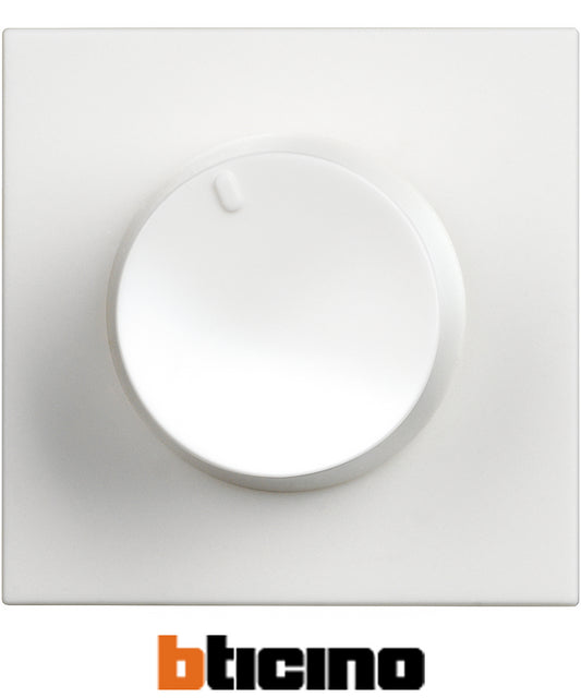 Bticino Dimmer Resistivo 400W in white, designed for easy lighting control and modern aesthetics.