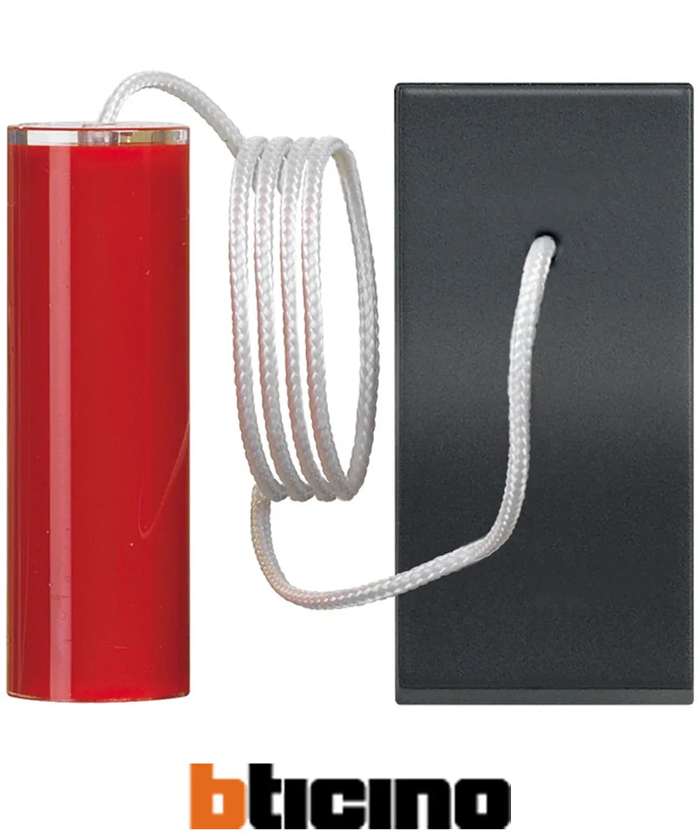 Pulsante A Tirante BTicino 1P NO/NC 10A Grigio - Controllo Elettrico Affidabile e Facile Installatione