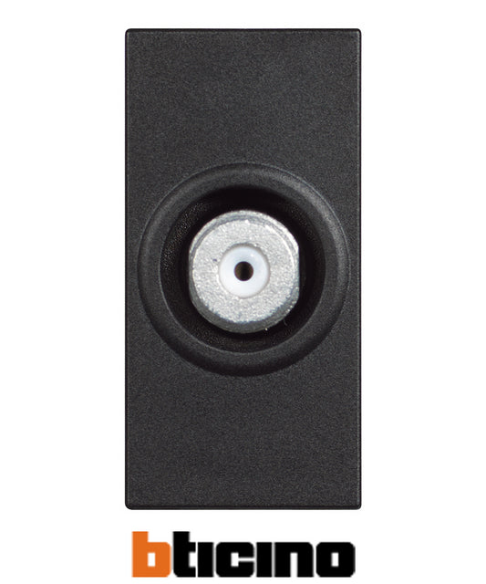 Bticino coassiale TV Tipo-F connettore grigio, design semplice e funzionale per installazione TV.