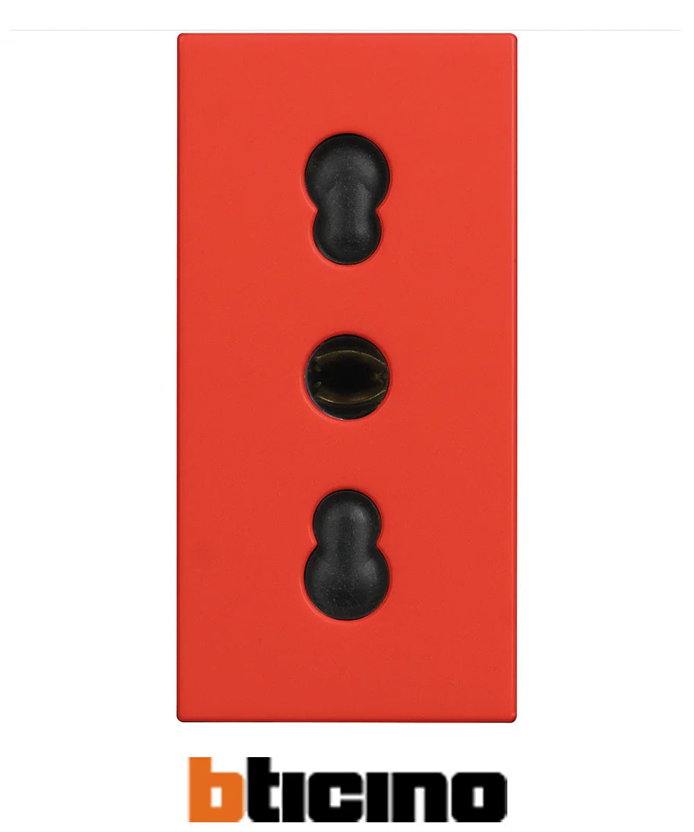 Presa Elettrica Bipasso BTicino 2P+T 10/16A Colore Rosso - Sicurezza e Design Elegante - SKU: [INSERIRE_SKU]