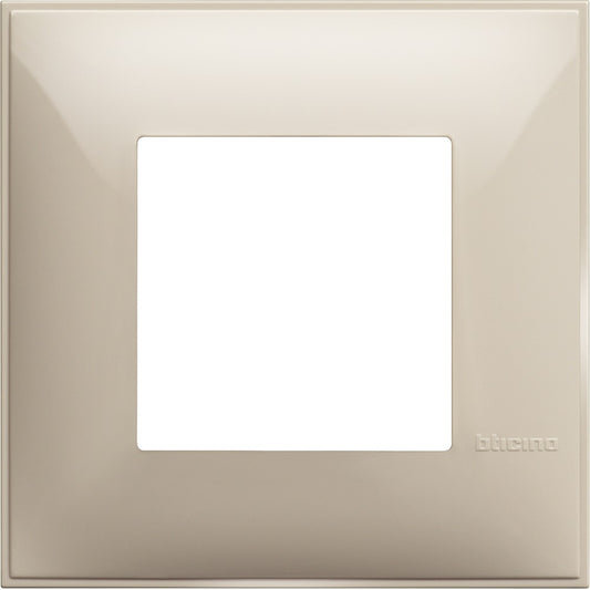 Bticino placca 2 moduli Colore Crema, 86mm x 86mm, stylish electrical switch cover by BTicino.