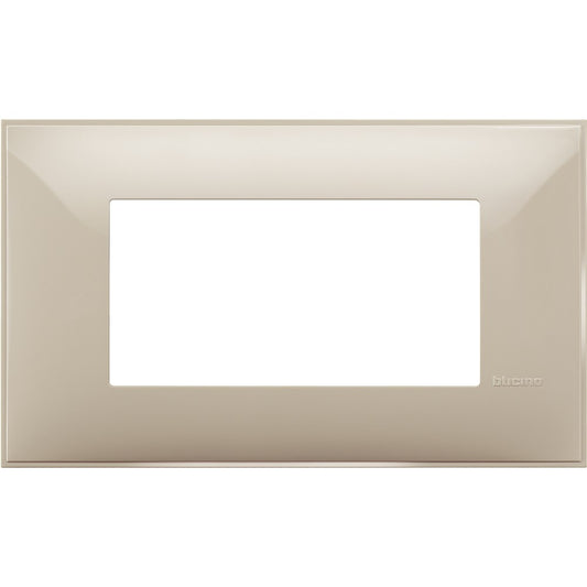 Bticino placca 4 moduli in crema, 86mm height, 144.5mm width, perfect for electrical installations.